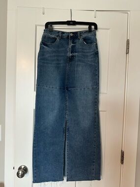 Tractr Blue Denim Maxi Skirt